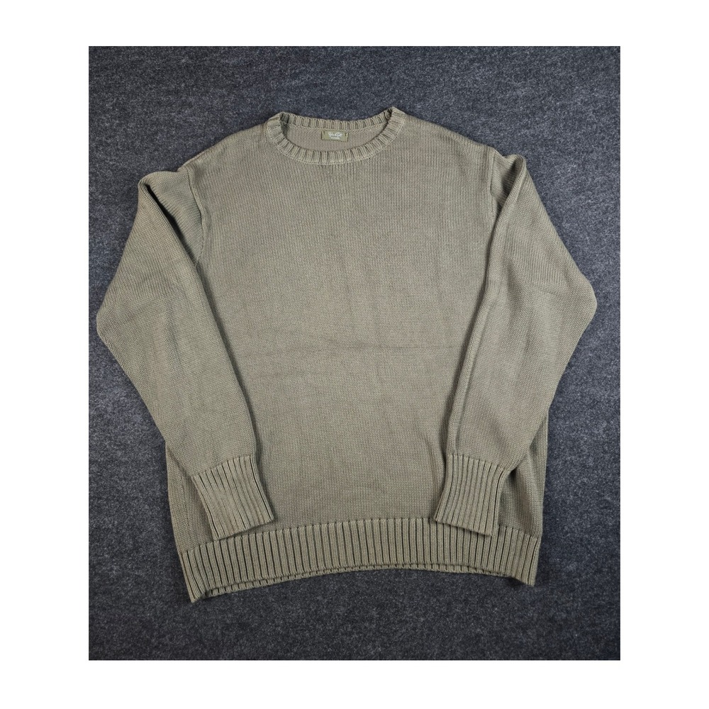 John Galt Brandy Melville Green Y2K Knit Crewneck Grandpa Sweater Size XL
